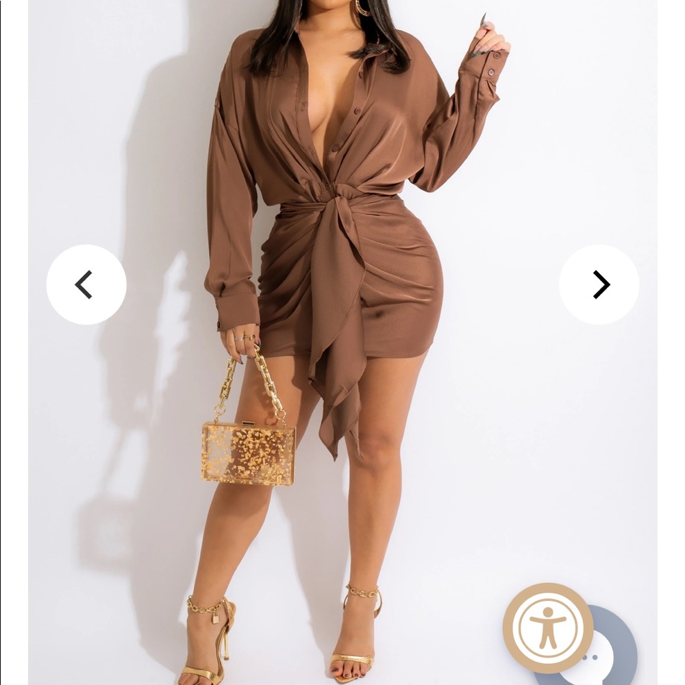 Brown mini dress